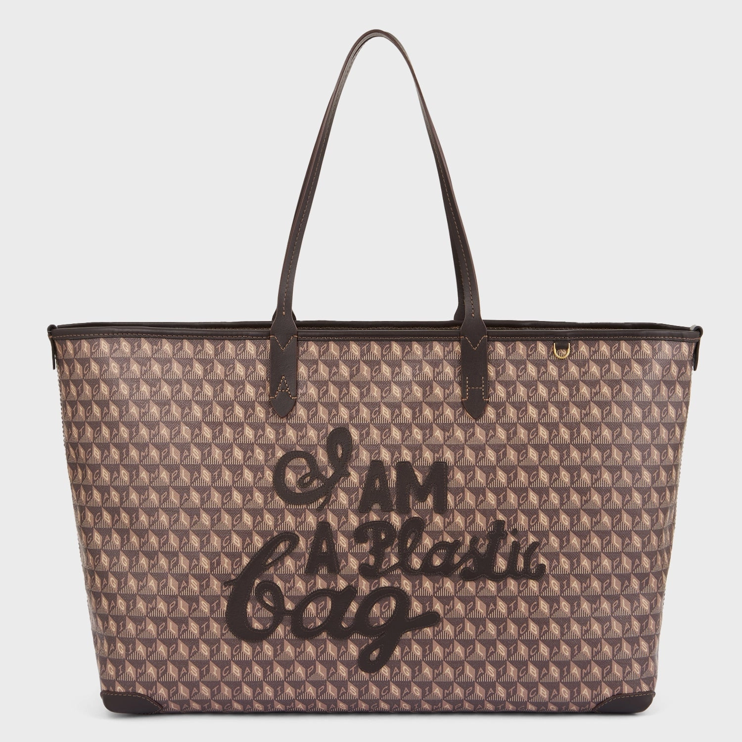 I Am A Plastic Bag Zipped Motif Tote Trendy Lifestyle Daily Carry