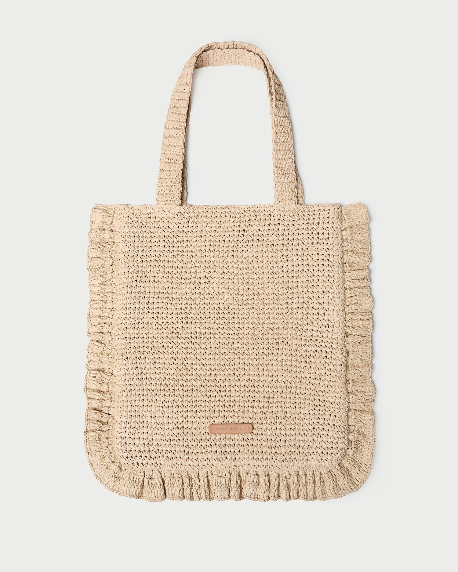 Justine Natural Crochet Ruffle Tote Soft Silhouette Timeless Aesthetic