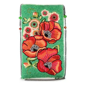 Poppy Field Crossbody Phone Bag Neutral Tone Vintage Appeal