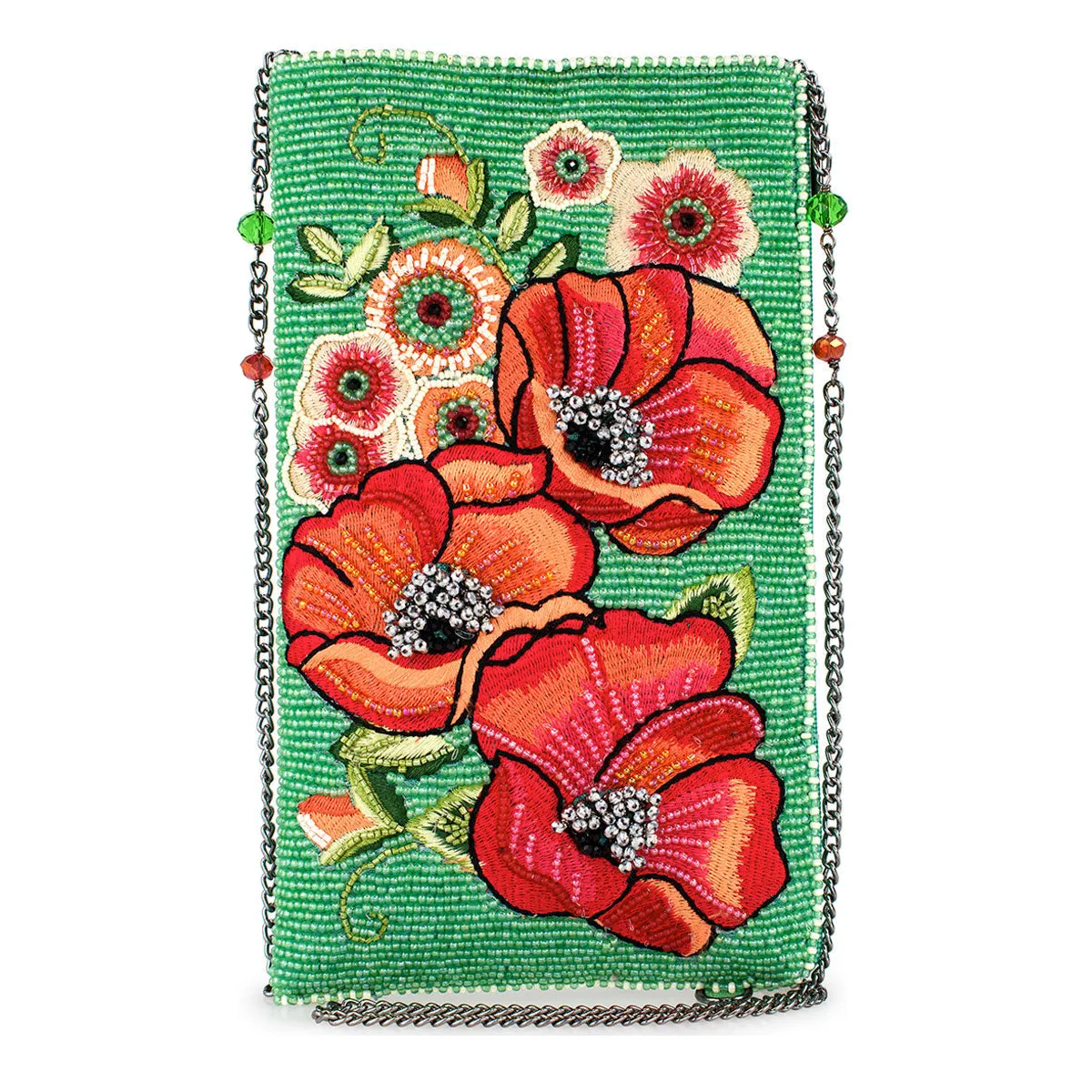 Poppy Field Crossbody Phone Bag Neutral Tone Vintage Appeal
