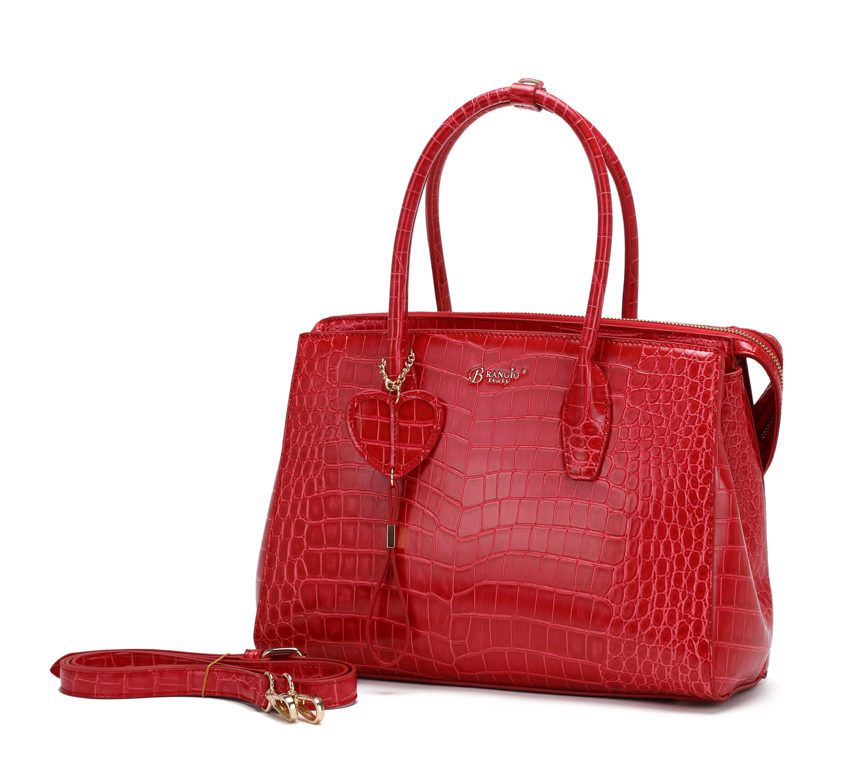 Brangio Elegant Croc-Embossed Handbag Stylish Engineering Luxury Outfit