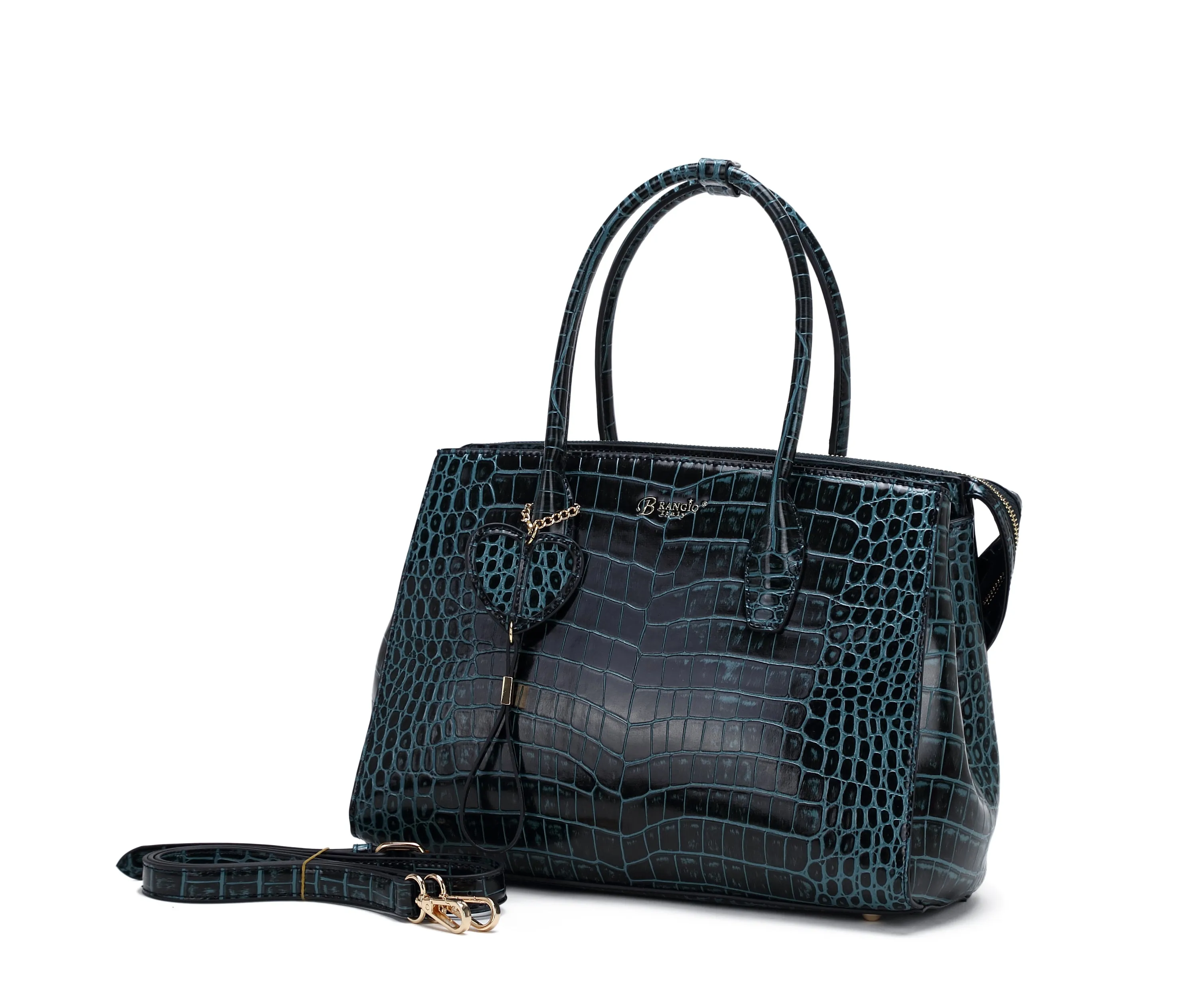 Brangio Elegant Croc-Embossed Handbag Compact Spirit