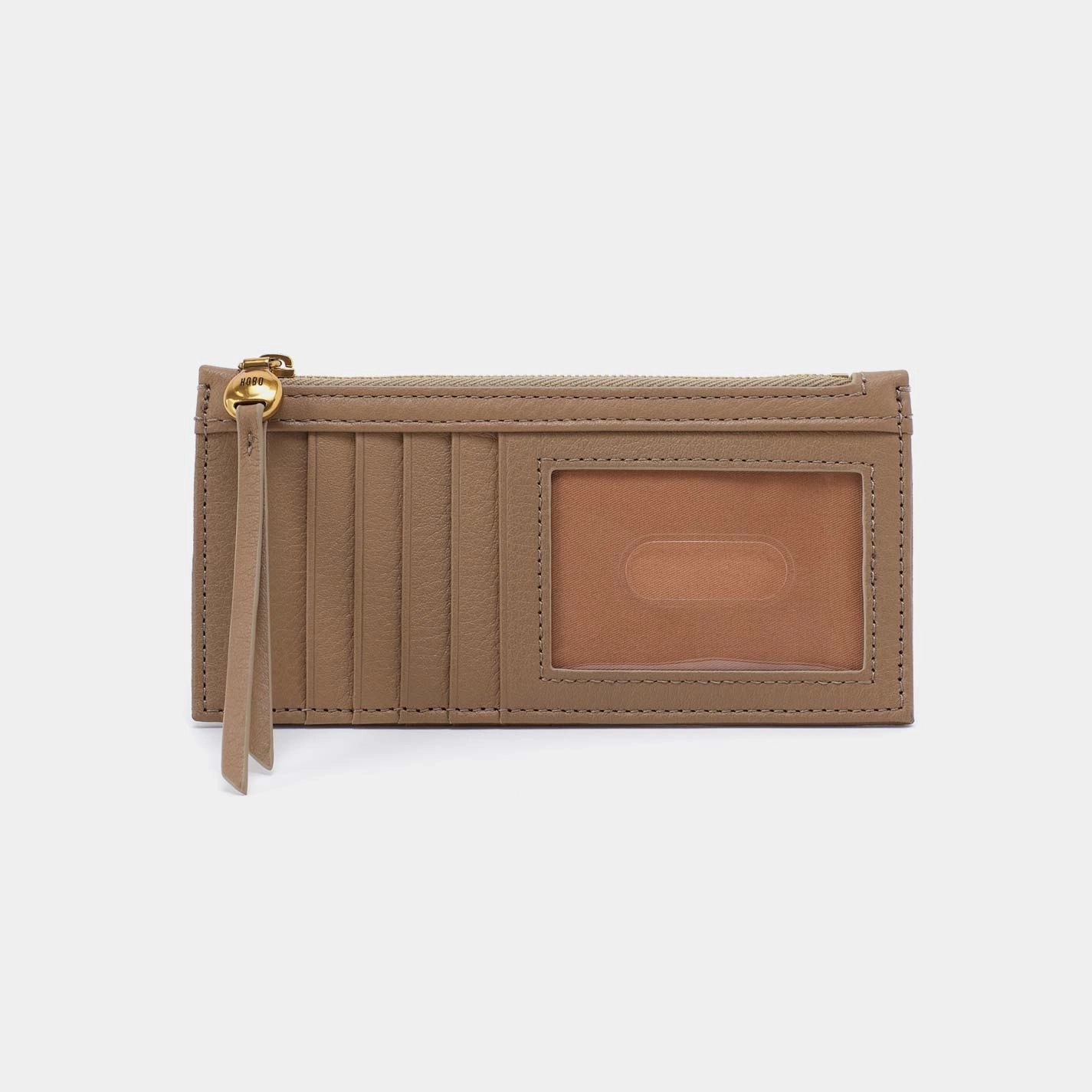 Sleek Grip Chic Fit Carte Card Case in Pebbled Leather - Cedar Sagebrush