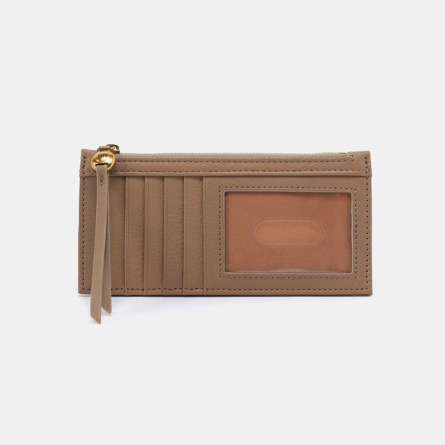 Practical Carry Effortless Chic Carte Card Case in Pebbled Leather - Cedar Sagebrush