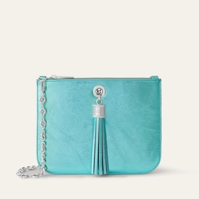 Ivy | Metallic Turquoise with Silver hardware Classic Shape Travel Performance