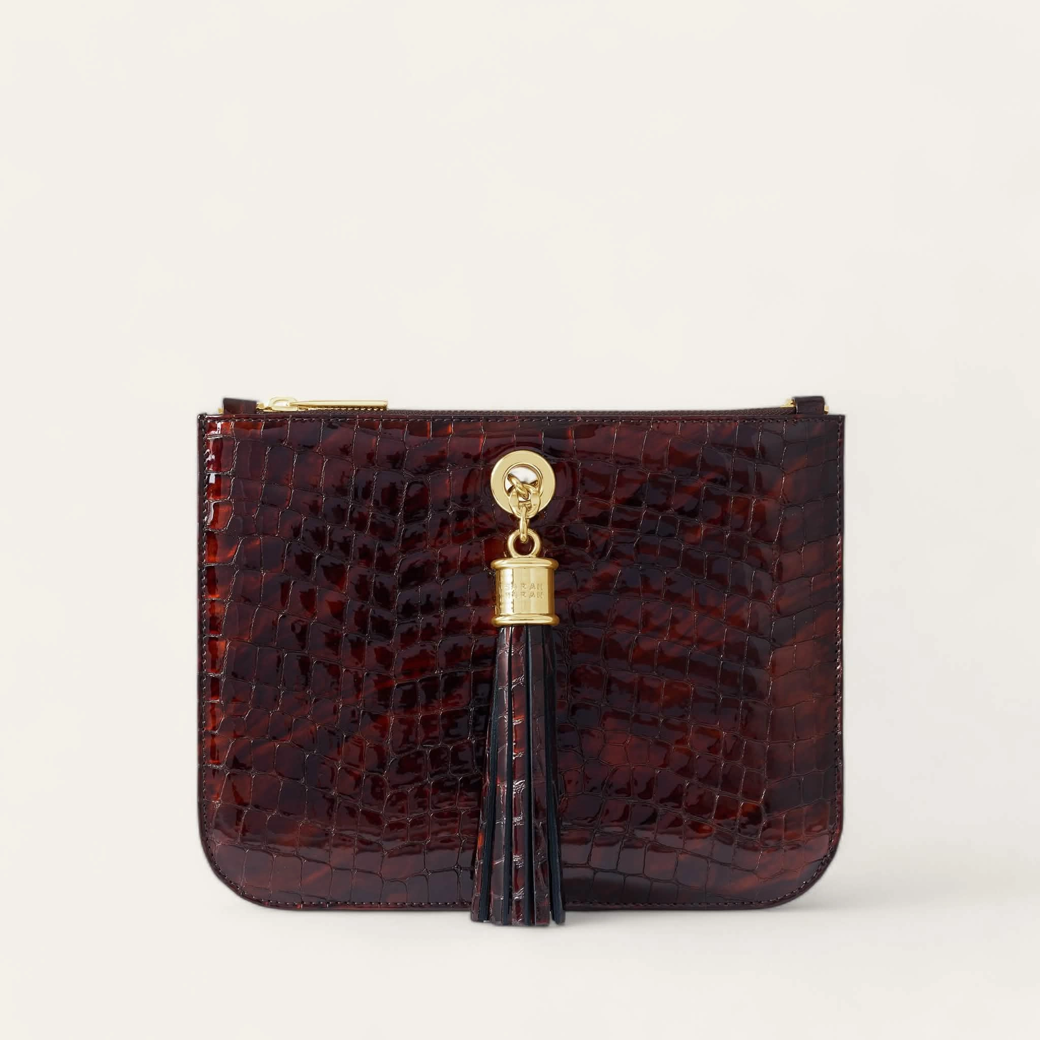 Trendy Choice Ivy | Tortoiseshell Patent Croc with Gold hardware