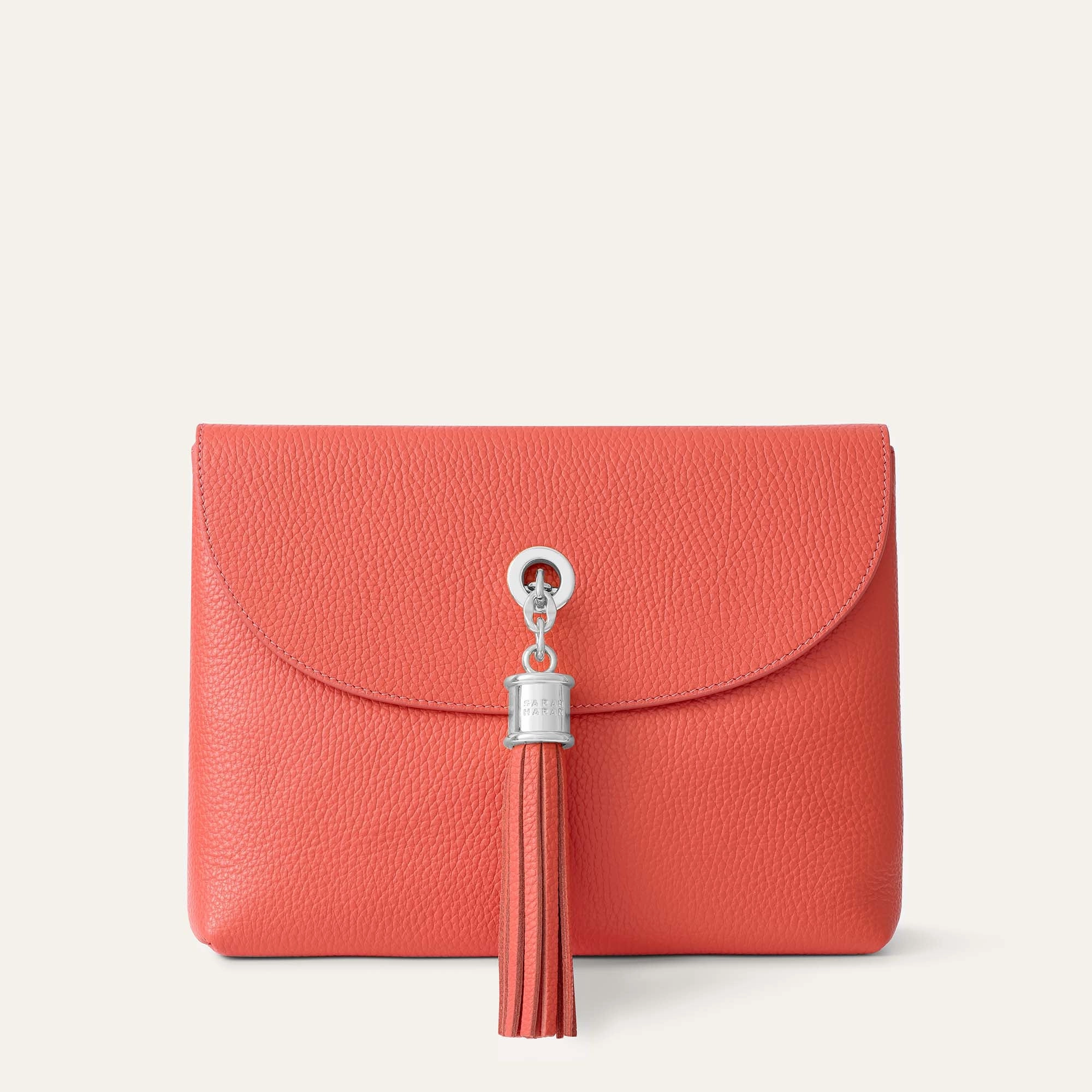 Sporty Look Versatile Comfort Jasmine Crossbody | Coral with Silver hardware