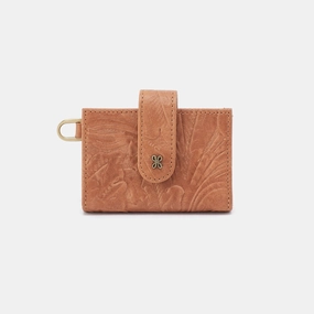 Functional Accessory Compact Gear Jean Accordion Card Case In Tooled Embossed Leather - Saddle Tooled Emboss