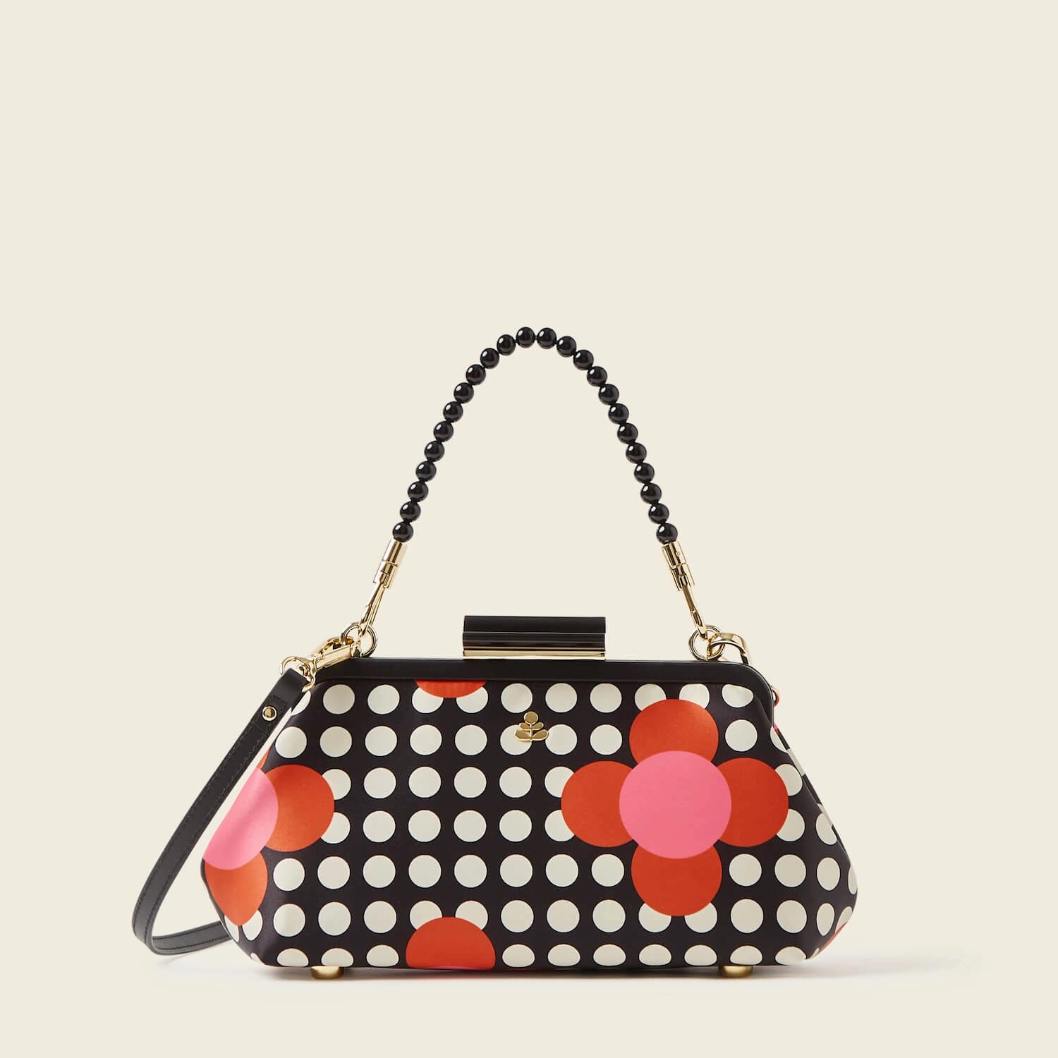 Simple Carry Jenny D Clutch - Fuchsia Flower Polka Dot