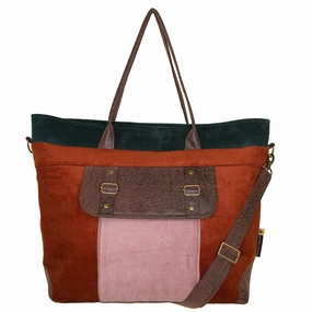 Jenny Premier: Designer's Closet Peacock/Rust/Mauve Corduroy Gym Tote Reusable Everyday