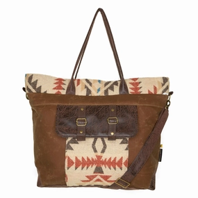 Organized Essentials Jenny Premier: Special Edition Nutmeg Waxed Canvas/Cream and Brown Wool