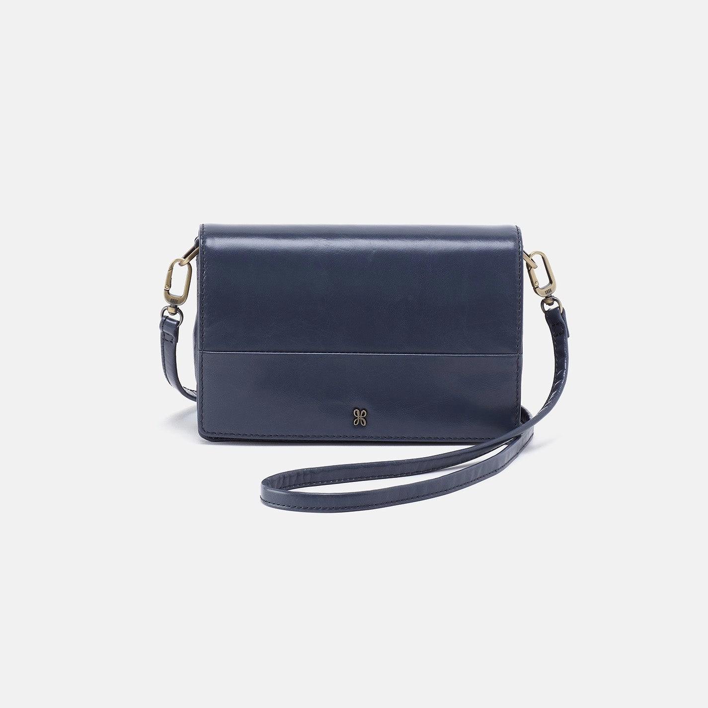 Jill Crossbody In Polished Leather - Blue Stone Urban Trend Durable Function