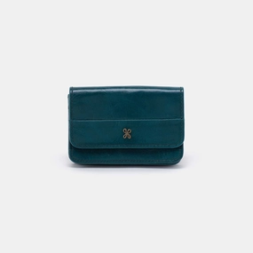 Jill Flap Card Case in Polished Leather - Wild Bluegrass Urban Edge