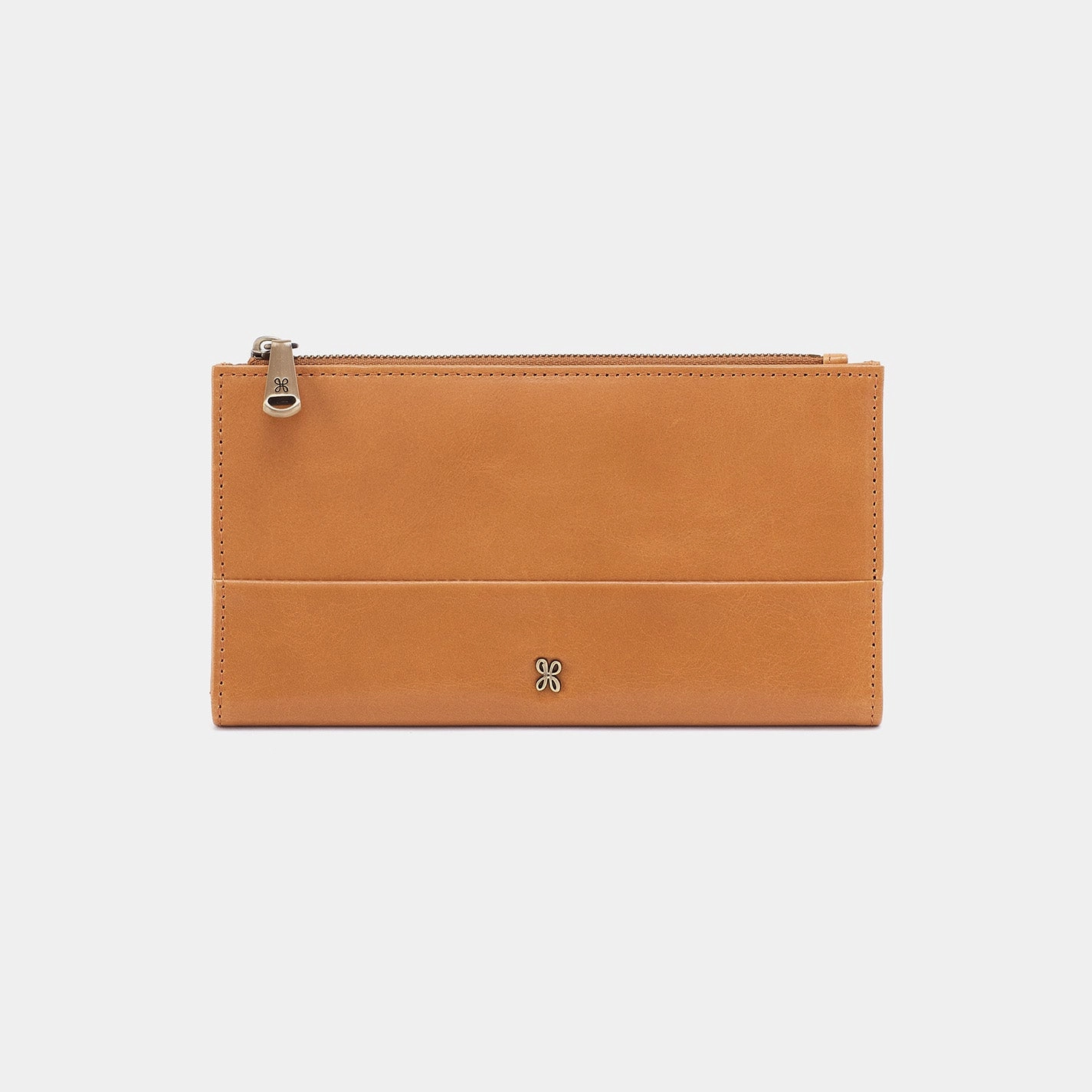Jill Large Bifold Wallet in Polished Leather - Natural Timeless Craftsmanship Chic Modern