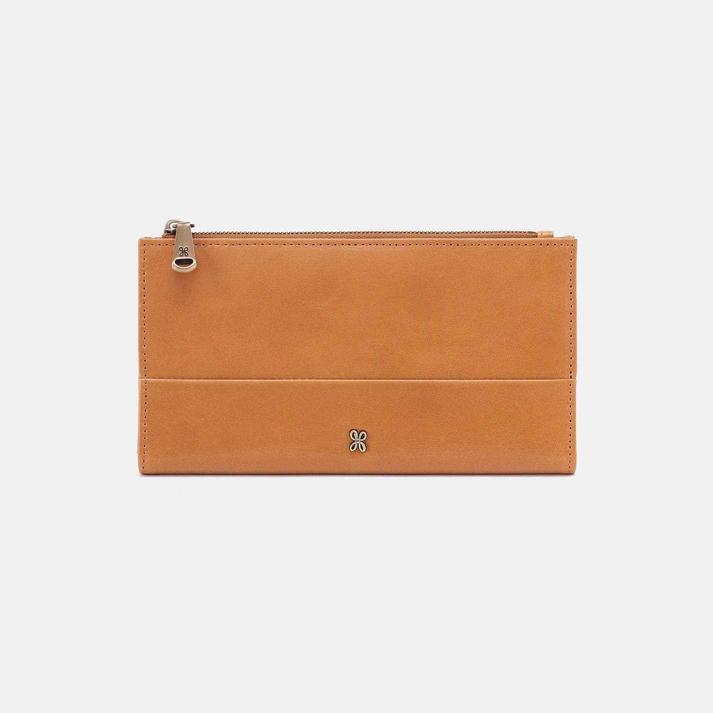 Jill Large Bifold Wallet in Polished Leather - Natural Practical Feature
