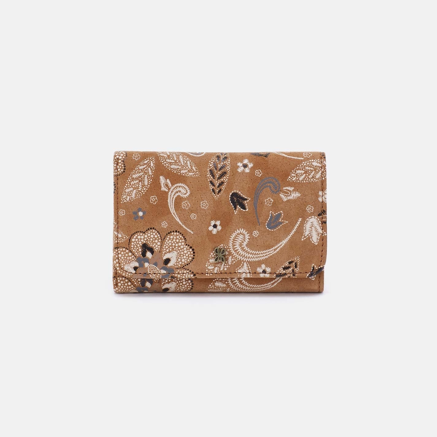 Compact Performance Jill Trifold Wallet in Printed Leather - Country Road Bloom