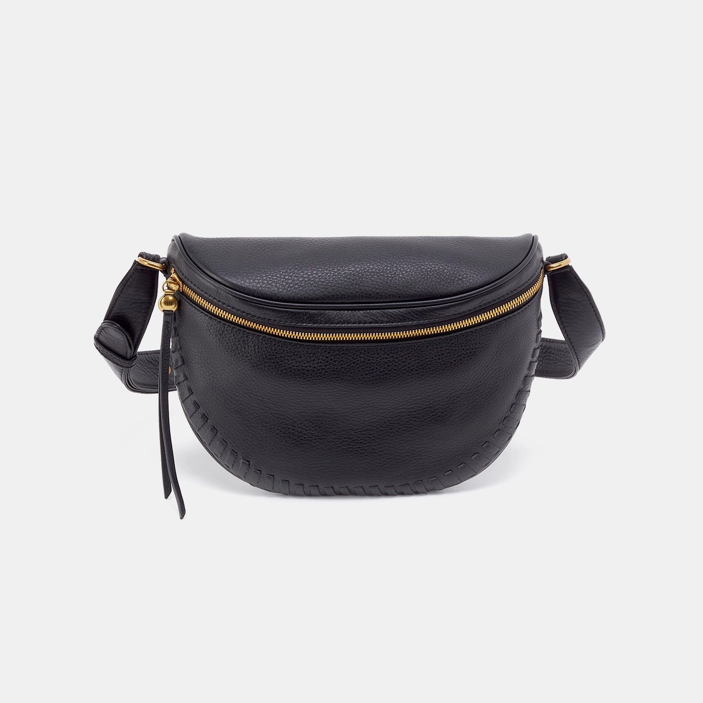 Versatile Design Travel Essential Juno Belt Bag In Pebbled Leather - Black