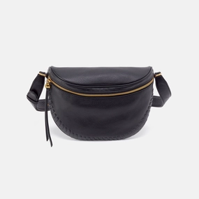 Urban Fashion Casual Fashion Accessory Juno Belt Bag In Pebbled Leather - Black