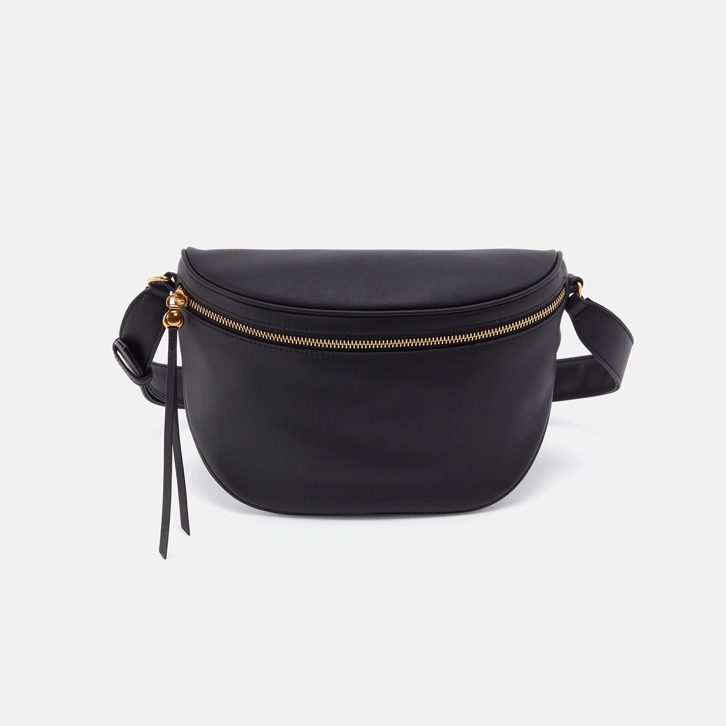 Outdoor Style Functional Storage Juno Belt Bag in Smooth Leather - Black