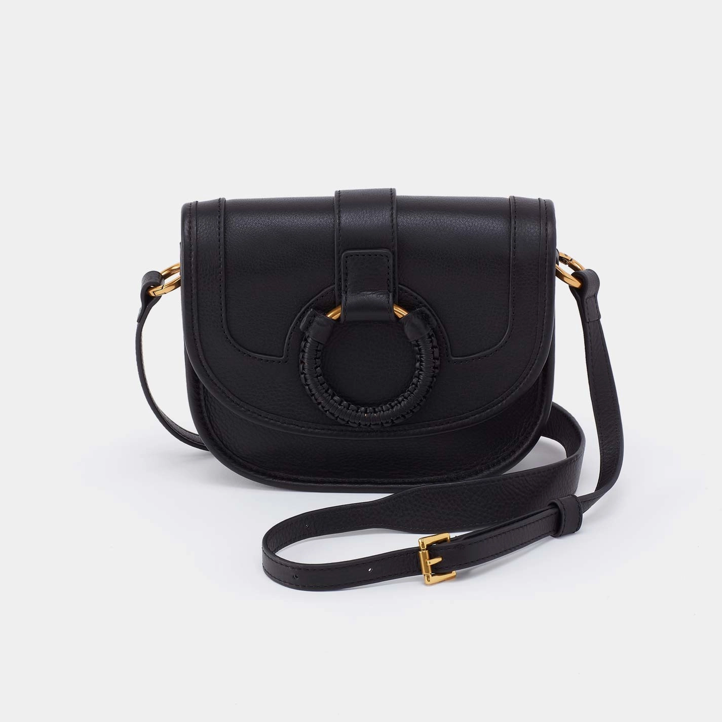 Work Essential Simple Function Kiva Small Crossbody in Pebbled Leather - Black