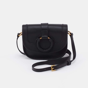 Kiva Small Crossbody in Pebbled Leather - Black Compact Size Trendy Street Outfit