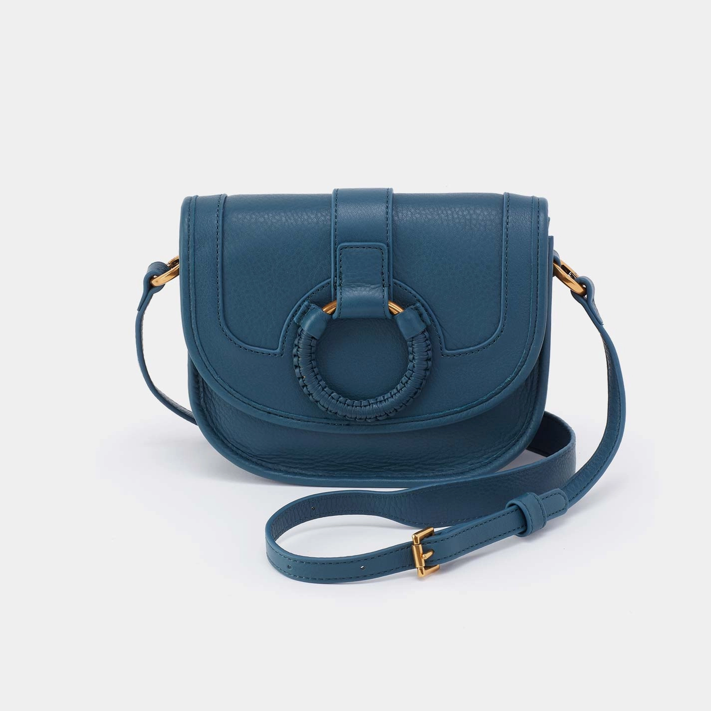 Kiva Small Crossbody in Pebbled Leather - Peacock Feather Modern Everyday Smart Storage
