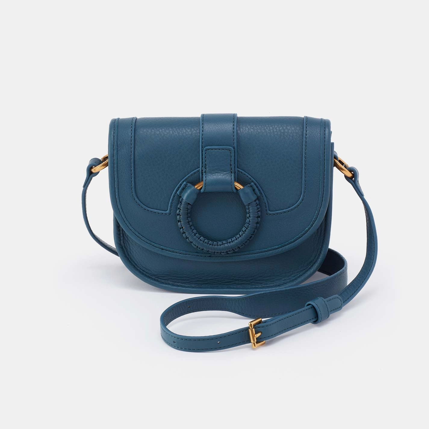 Versatile Function Kiva Small Crossbody in Pebbled Leather - Peacock Feather