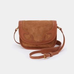 Kiva Small Crossbody in Suede Leather - Oak Barrel Functional design ensures all your items are easily accessible Perfectly balances style with convenience