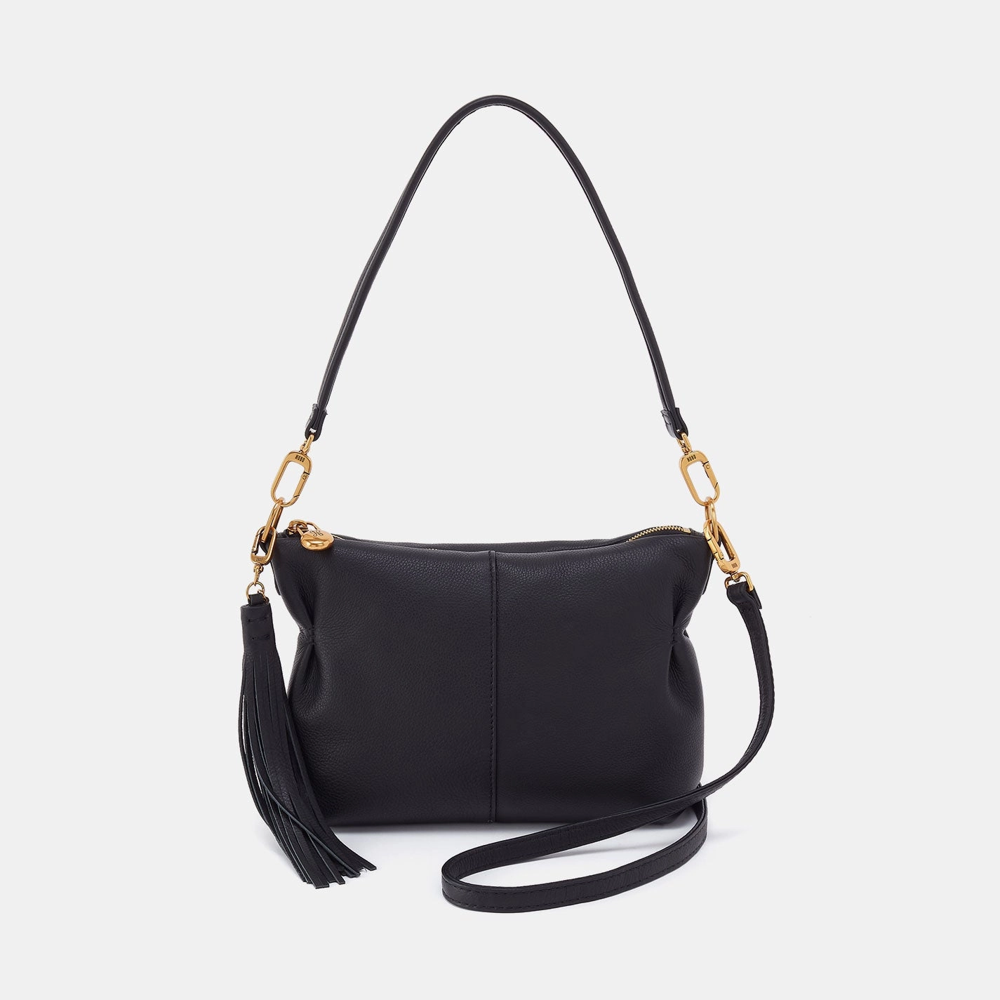 Soft Texture Kori Crossbody in Pebbled Leather - Black