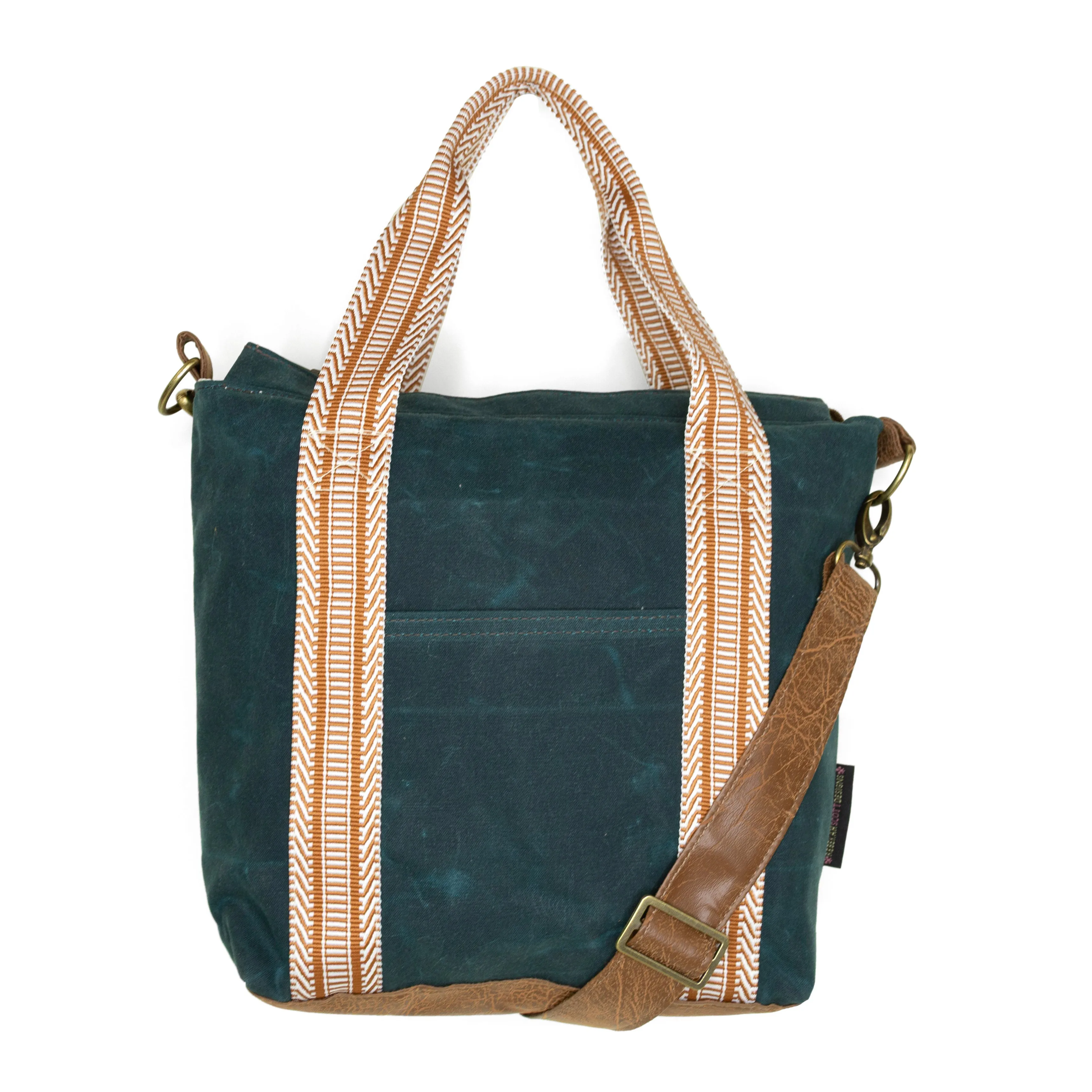 Kris: Deep Teal Waxed Canvas Hands-Free Carry