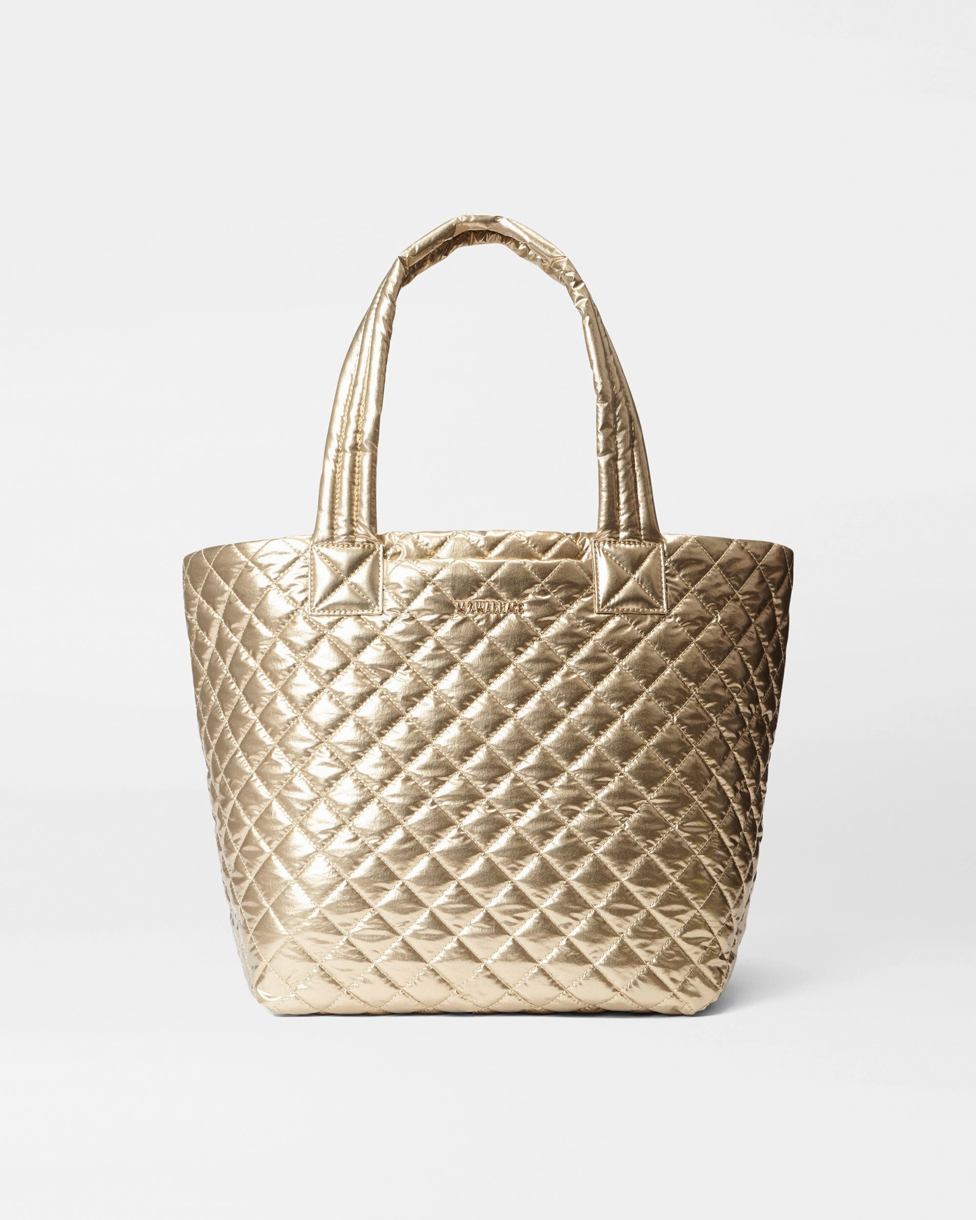 Large Handle Antique Gold Metallic Medium Metro Tote Deluxe