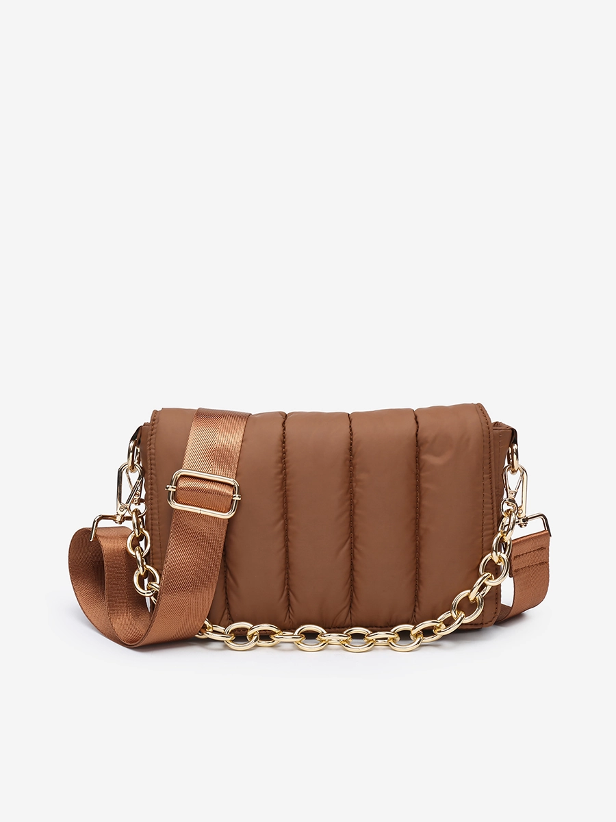 Lala Vegan Quilted Chain Crossbody Sophisticated Finish