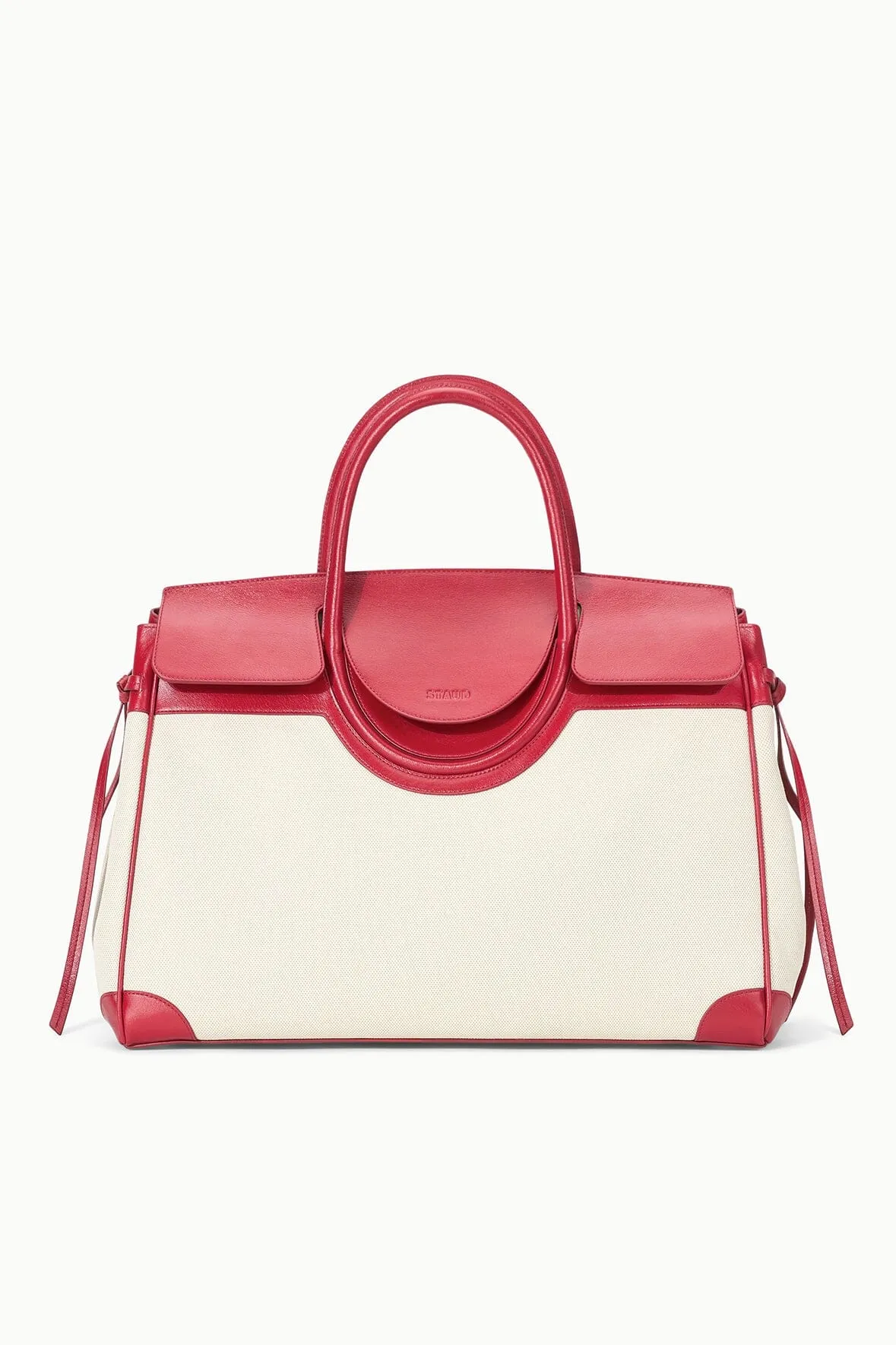 LARGE MAUDE CARRYALL | NATURAL ROUGE Elegant Outline Color Accent