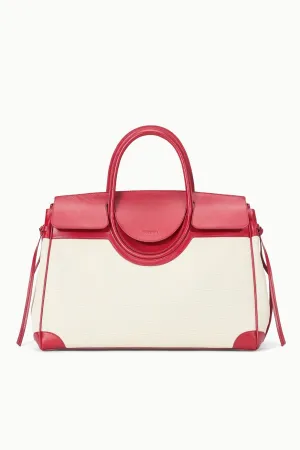 LARGE MAUDE CARRYALL | NATURAL ROUGE Elegant Outline Color Accent
