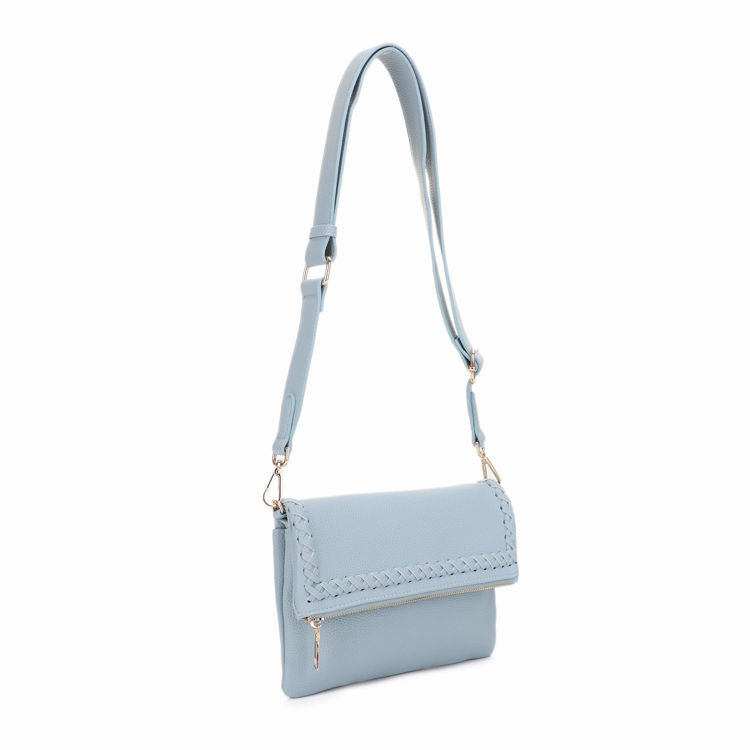 Laurel Cross Stitch Border Accent Flap Crossbody Work Necessity