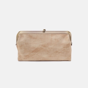 Lauren Clutch-Wallet in Metallic Leather - Gold Leaf Subtle Detail party accessory
