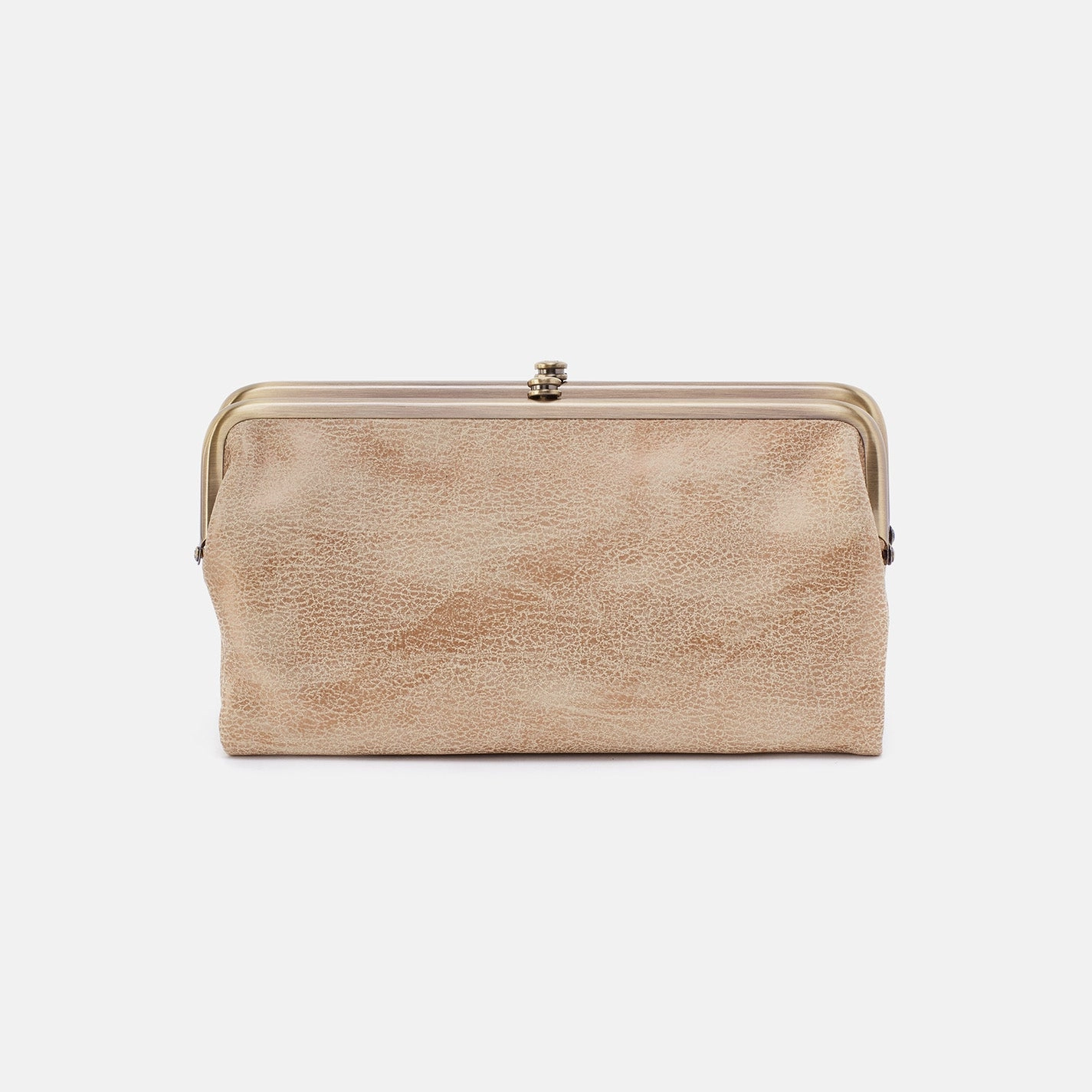 Lauren Clutch-Wallet in Metallic Leather - Gold Leaf Easy Storage Functional Lifestyle