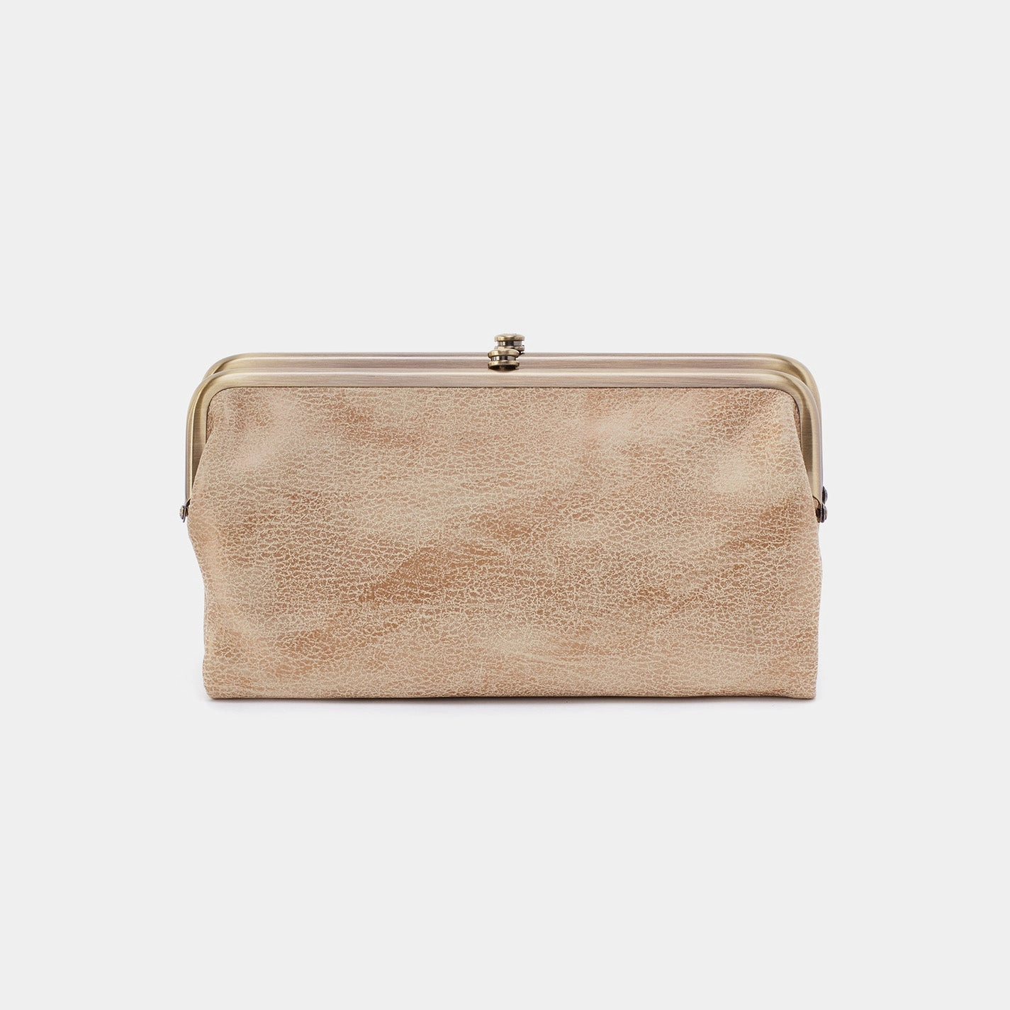 Chic Utility Lauren Clutch-Wallet in Metallic Leather - Gold Leaf