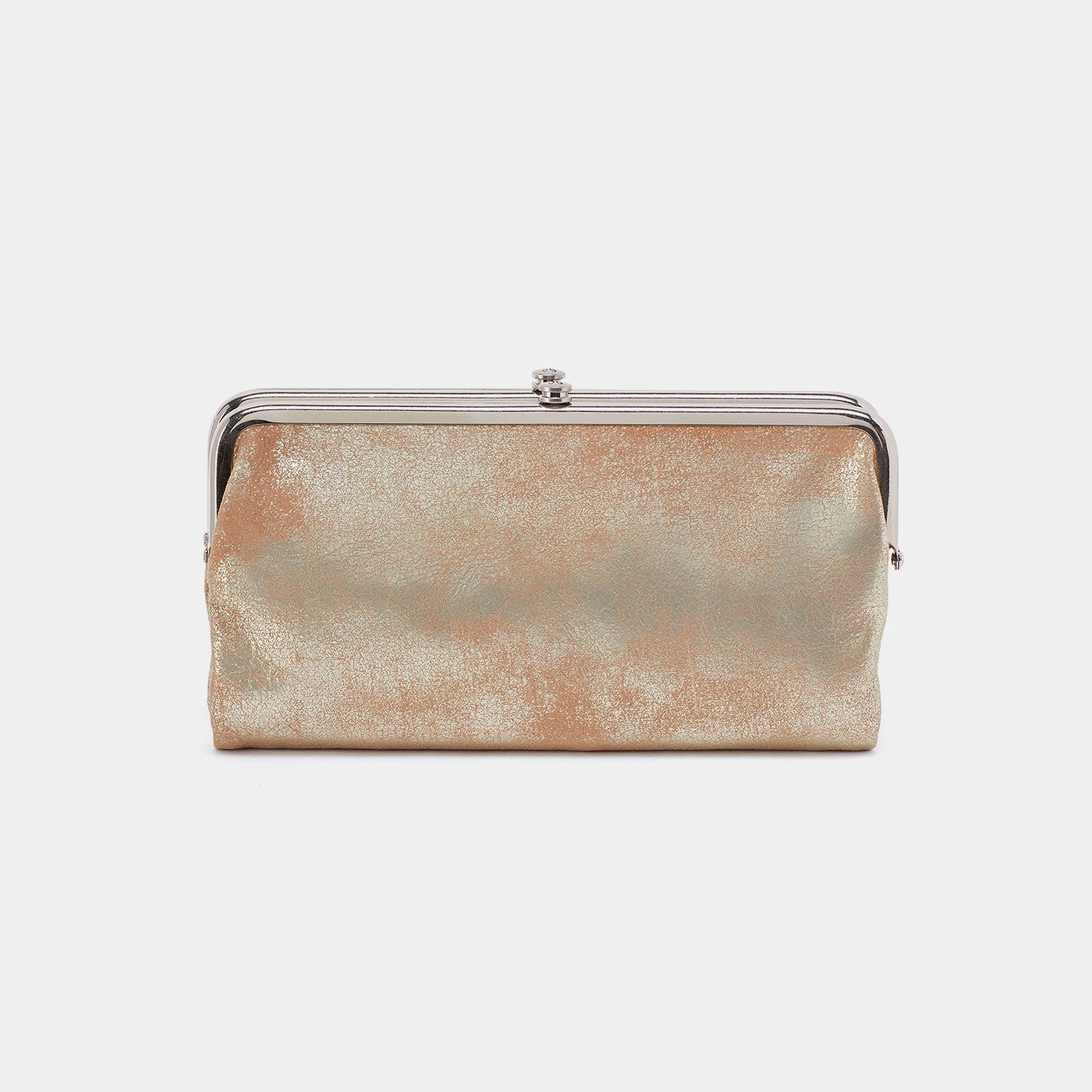 New collection Modern Touch Lauren Clutch-Wallet In Metallic Leather - Saddle Stardust