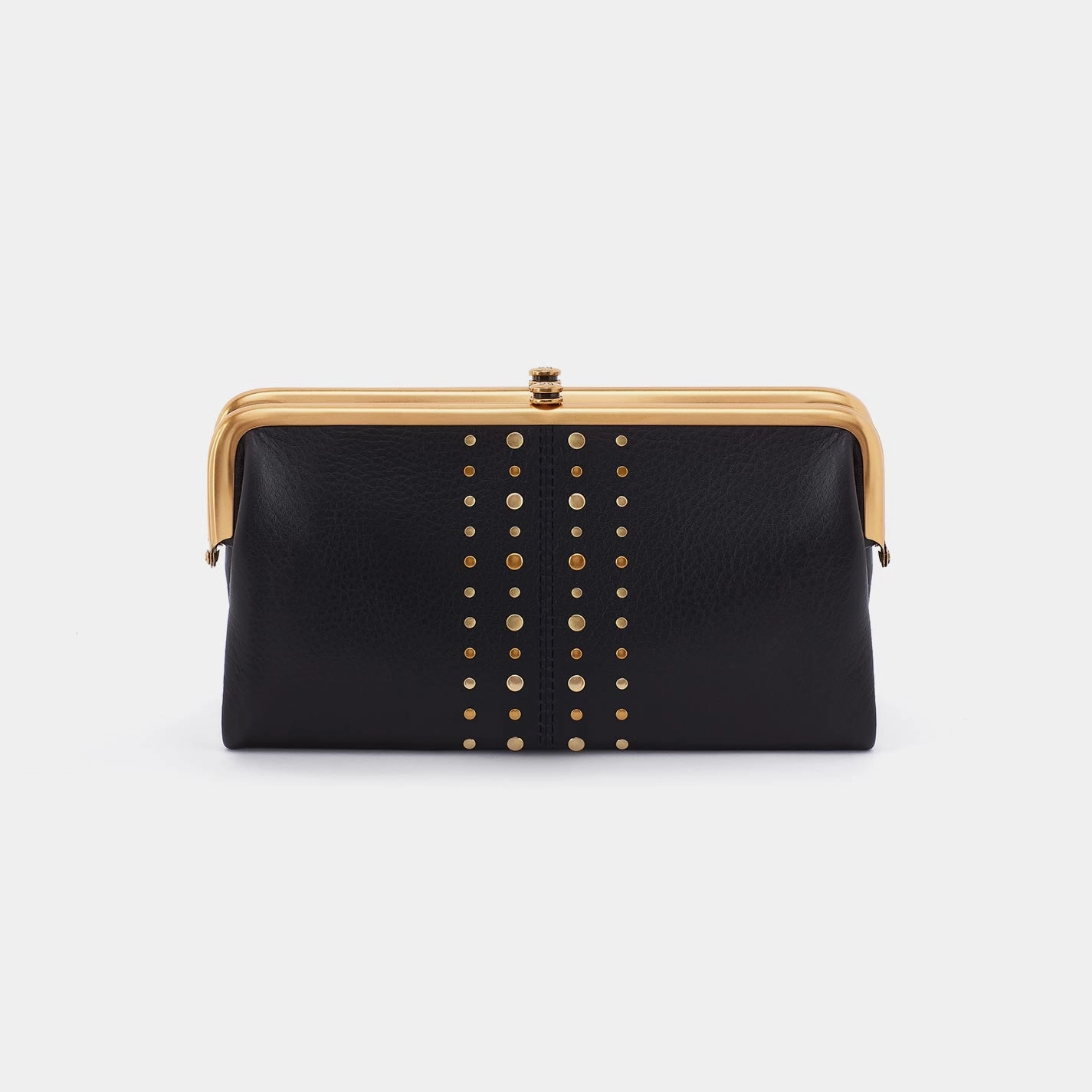 Lauren Clutch-Wallet in Pebbled Leather - Black With Studs Classic Functionality Personalized wallet design