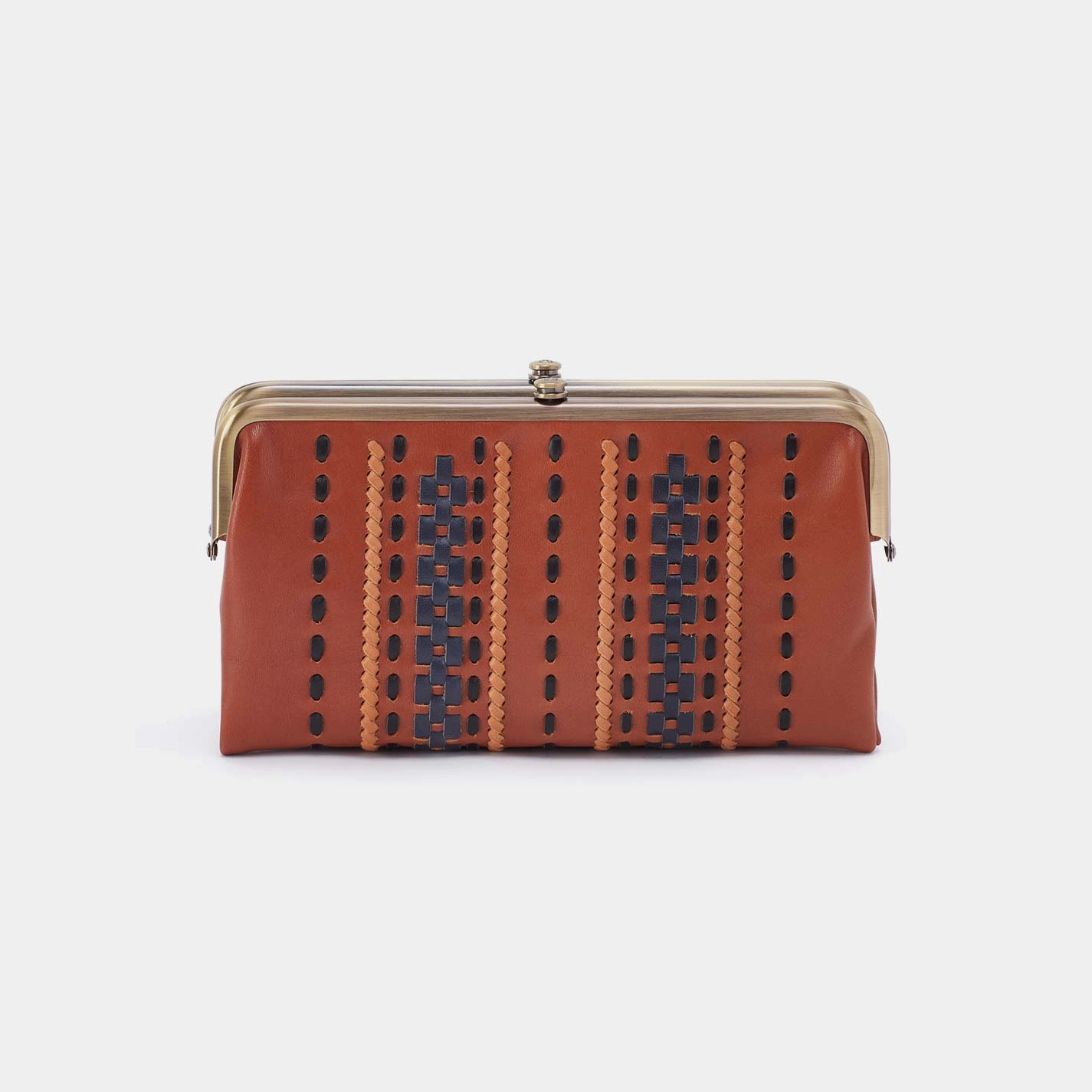 Durable Material Compact Construction Lauren Clutch-Wallet in Smooth Leather with Multi Stitch - Timberline