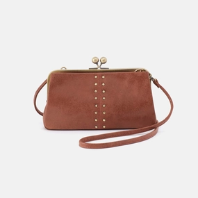 Lightweight Fashion Piece Sleek Urban Outfit Lauren Frame Crossbody in Buffed Leather - Burnished Saddle