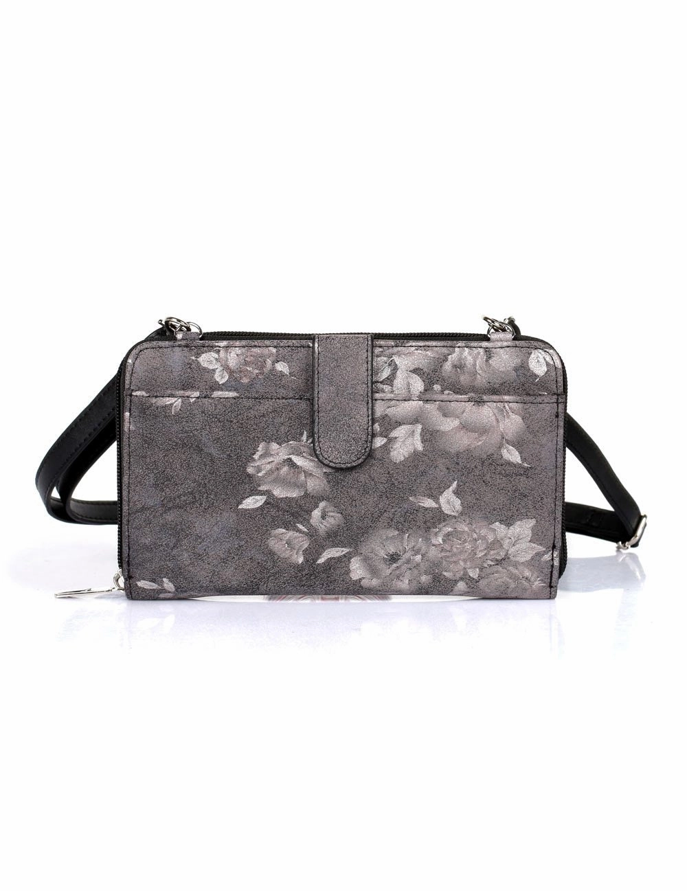 Everyday Outdoor Travel Leah Women's RFID Crossbody Phone Wallet Floral Black