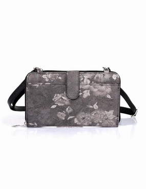 Everyday Outdoor Travel Leah Women's RFID Crossbody Phone Wallet Floral Black