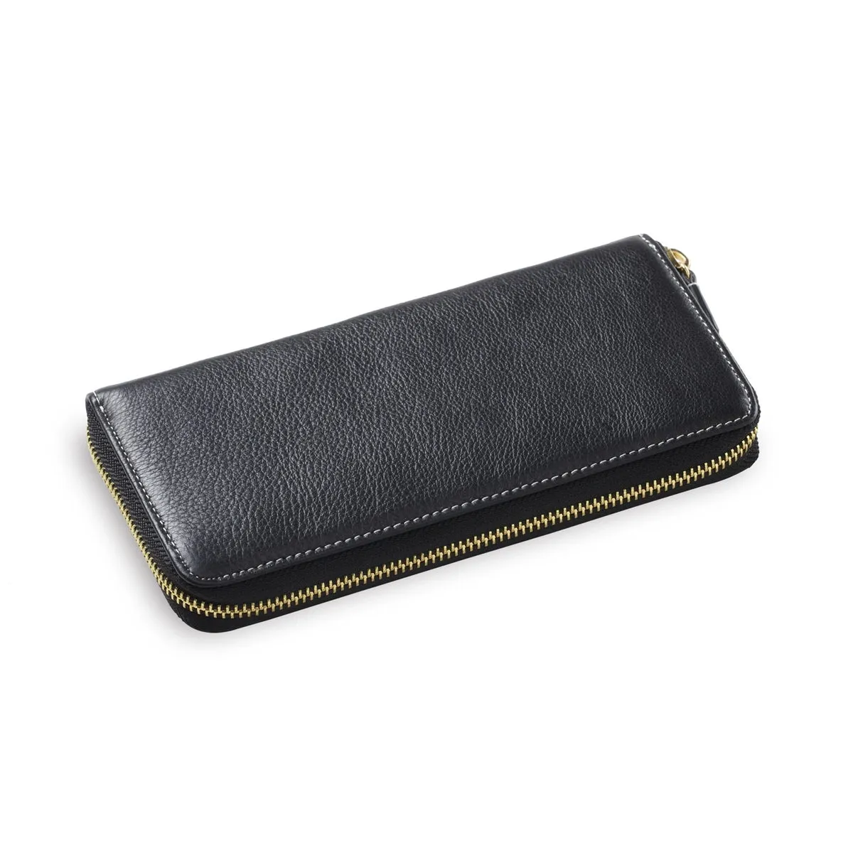 Easy Storage Leather Zip Around Clutch Wallet