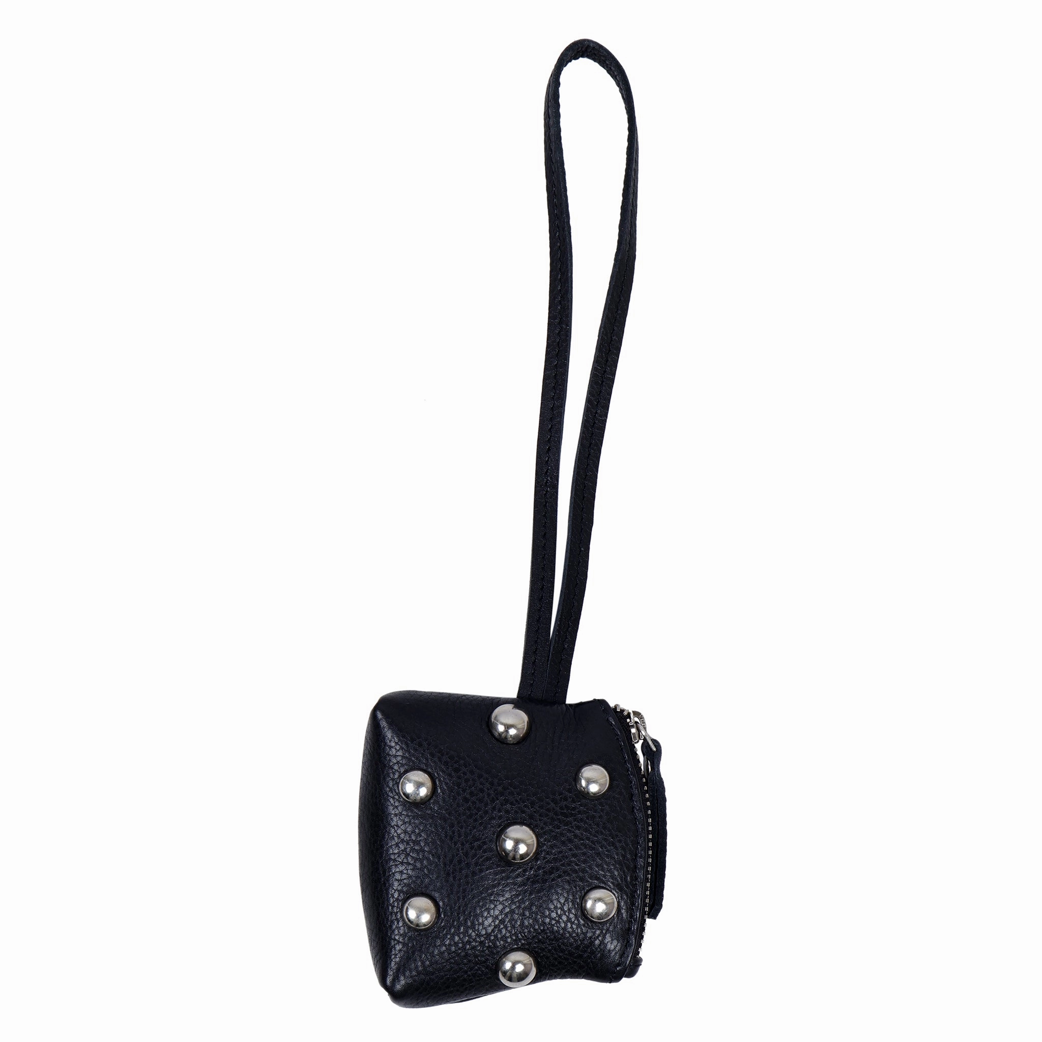 Leather Studded Pouch Charm Sleek Utility