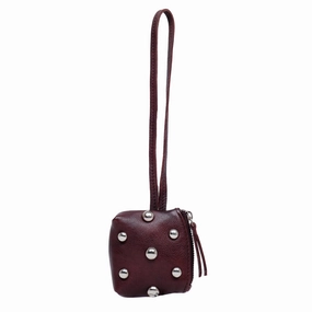 Trendy Design Minimal Functionality Leather Studded Pouch Charm