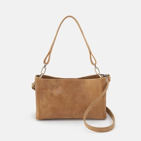 Weatherproof Design Minimalist Utility Seneca Shoulder Crossbody in Buffed Leather - Whiskey