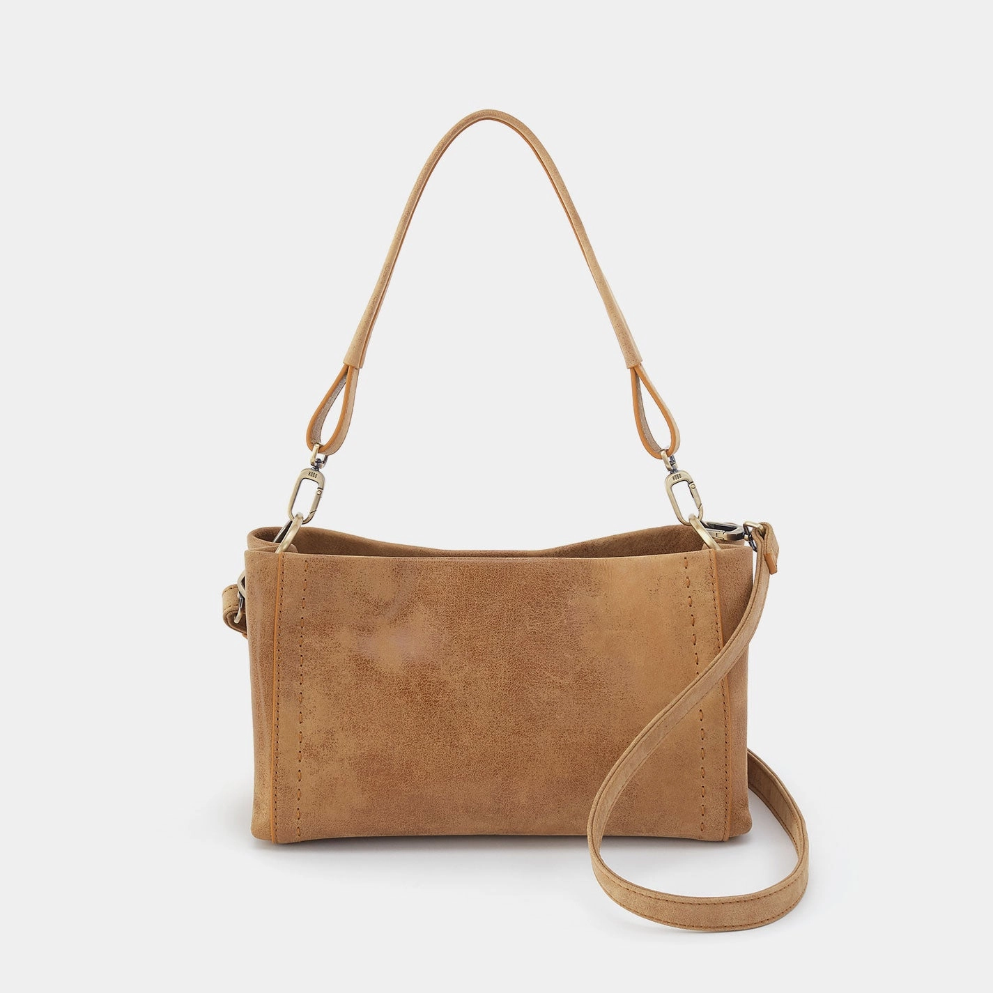 Seneca Shoulder Crossbody in Buffed Leather - Whiskey Simple Form
