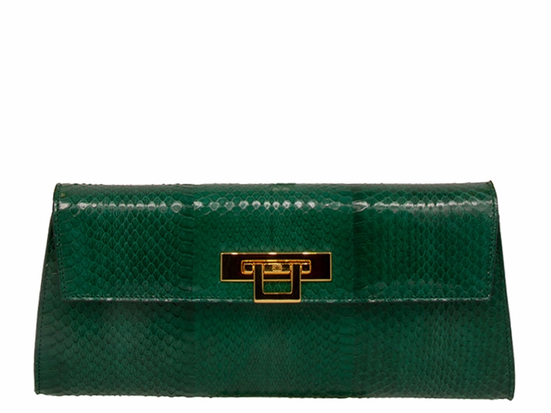 Fonteyn Clutch Snakeskin - Emerald Durable Build